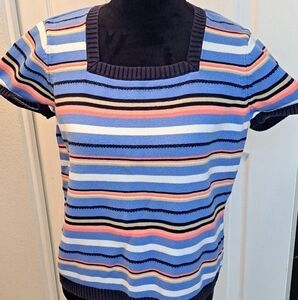 Meg Allen Striped Multi Colored Sweater  Size L